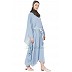 Double layer full flayered kaftan - Sky blue with belt